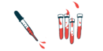 blood proteins may be severity biomarkers | Scleroderma News | vials and syringe of blood illustration