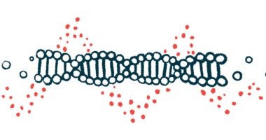 An illustration showing a stand of DNA in its double helix form.