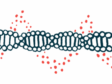 An illustration showing a stand of DNA in its double helix form.