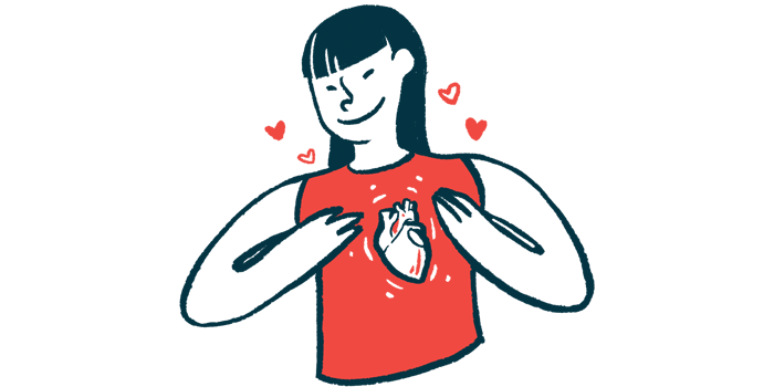 This is an illustration of a person in a red shirt with a heart drawn on it.