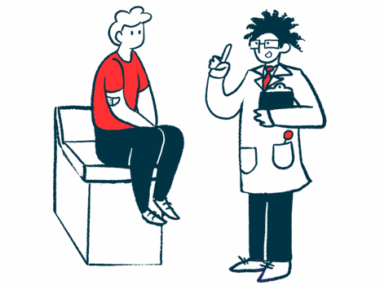 A doctor consults with a patient in an examining room.