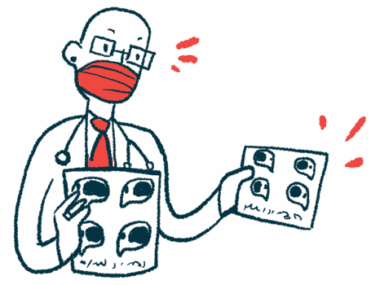 scleroderma interstitial lung disease | Scleroderma News | illustration of doctor looking at patient charts