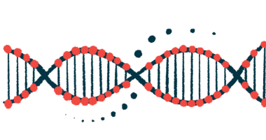 A length of a DNA strand's double helix is shown.