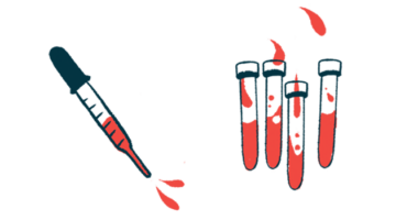 An illustration of vials and a dropper with blood.