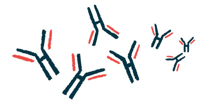 This is an illustration of casein antibodies to accompany a story about systemic sclerosis.