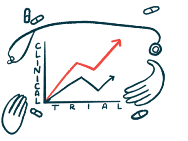 Two hands, a stethoscope and a handful of oral medications surround a graph marked 