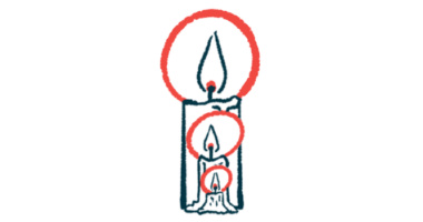 This illustration of a candle progressively burning down symbolizes mortality.