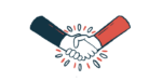 Two hands are shown clasped in a handshake.